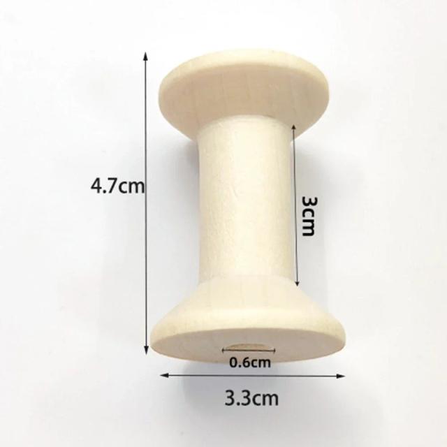 Mini Bobinas de Madeira Vazias - 10 Unidades para Enrolar Fios, Fitas e Acessórios de Costura DIY
