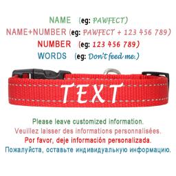 Coleira de nylon reflective personalizada, acessório lost com nome do animal de estimação, anti-perda, para pitpequeno, médio e grande - Image 2