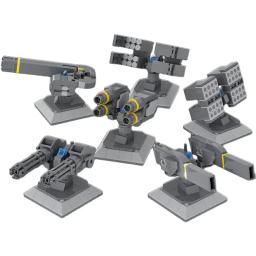 Diy moc bloco de construção de partículas moc montado até a instalação exterior radar foguete lançador gnaku bateria módulo robô - Image 2