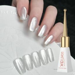 Esmalte magnético para unha arte, unha polonês, espelho, porcelana, branco, olho de gato, efeito galáctico, led uv, 10ml, 1pc - Image 1