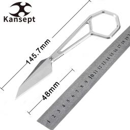Kansept-Faca de pescoço hexadecimal, multi-ferramenta com bainha Kydex, transportar, camping, caça, sobrevivência, EDC, 1.9 '', 14C28N Blade - Image 2