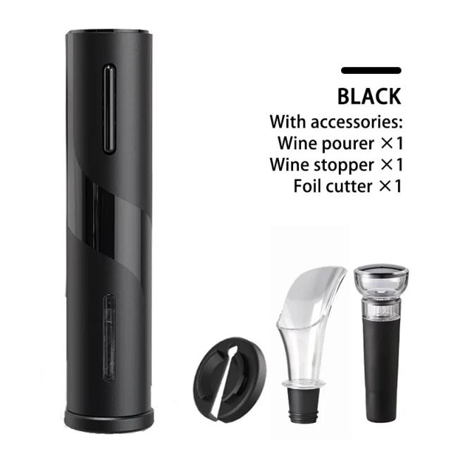 Abridor de Vinho Elétrico Automático com Cortador de Folha - Gadget de Cozinha Essencial