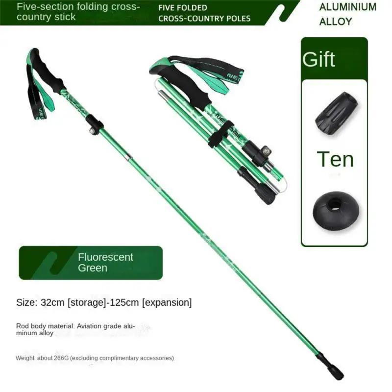 Bastão de trekking telescópico dobrável de 5 seções, bastões de trekking para acampamento ao ar livre, ultraleve, portátil, dobrável, caminhada - Image 1