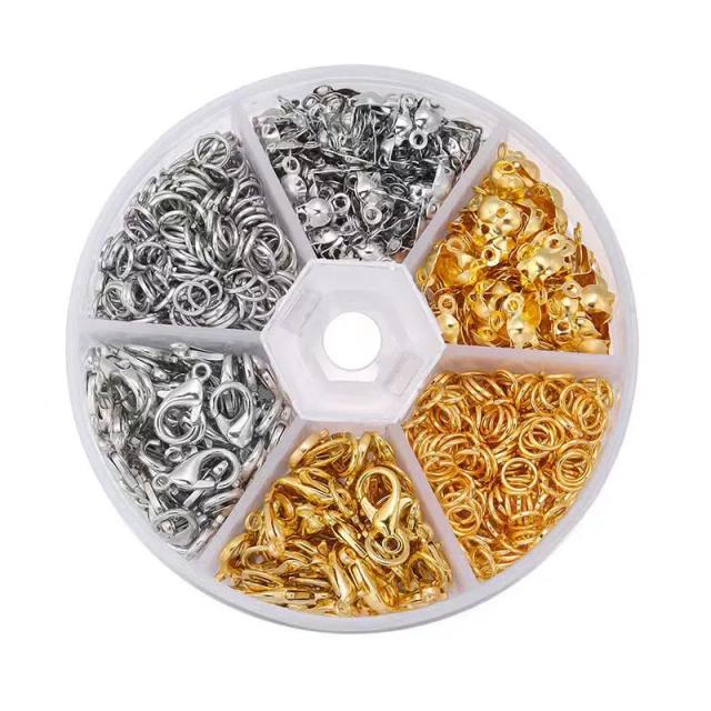 Kit DIY de Fechos Lagosta para Criar Colares, Pulseiras e Brincos com 820 Peças em Ouro e Prata
