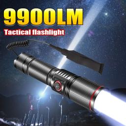 Lanterna tática militar led profissional, alta potência, longo alcance, luzes, 18650, caça, autodefesa, lanterna noturna - Image 1