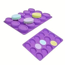 Molde de sabão em formato oval, para fazer sabão, 15 buracos, faça você mesmo, moldes de silicone para sabonetes artesanais, fondant, chocolate, ferramentas de artesanato doméstico - Image 1