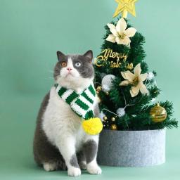 Espessamento malha pet cachecol, cachecóis quentes do cão, traje bonito do gato, malha, suprimentos de Natal - Image 2