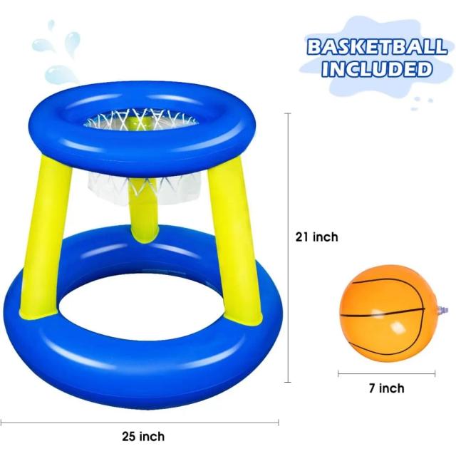 Carrinho Inflável de Basquete com Explosões - Brinquedo Interativo de Tiro para Piscina e Praia