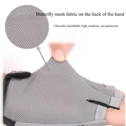 Mulheres ciclismo luvas de bicicleta meio dedo luvas de ginásio masculino mitten respirável anti-deslizamento luva de fitness esporte treinamento luvas - Image 3