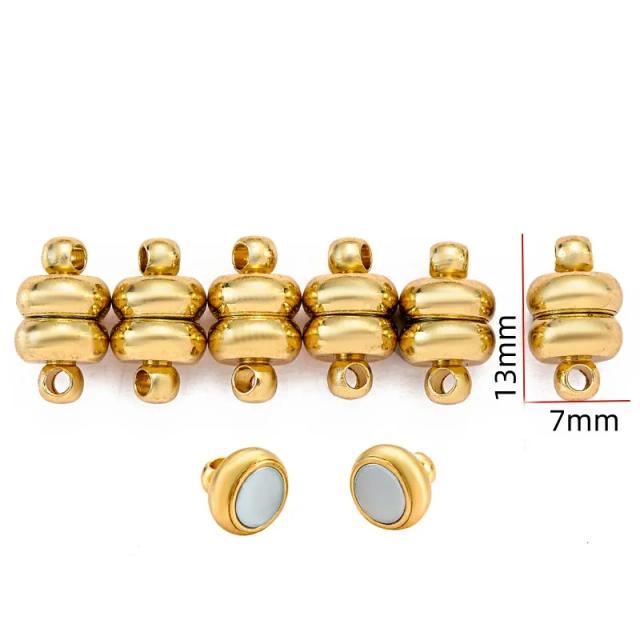 Fechos Magnéticos Redondos de 12x6mm com Final de Ródio para Jóias - 5 Conjuntos para Pulseiras e Colares