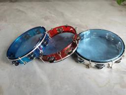 Pandeiro colorido para desempenho de palco, instrumento de percussão profissional, mão batendo palmas tambor, 10 polegadas, 1pc - Image 3