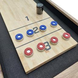 Mesa de shuffleboard de 9 pés para salas de jogos familiares, mesa de jogo de tabuleiro portátil interna e externa para crianças e adultos - Image 6