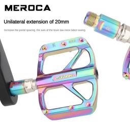 Meroca material de aço inoxidável extensores do eixo do pedal da bicicleta parafusos extensão espaçadores para pedais da bicicleta estrada mtb - Image 2