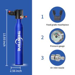 TAIITONEE-Mini Equipamento de Tanque de Mergulho, Cilindro de Oxigênio, Snorkeling, Respiração Subaquática, 5-10 Minutos, 0.5L - Image 2