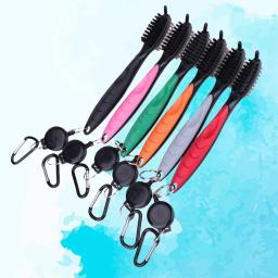 Limpador de ranhuras, kit de escova de cerdas de dois lados, chaveiro, alça de plástico durável, aperto ergonômico, resistente, pico de sapato de clube de golfe - Image 6