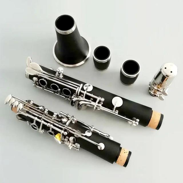 Clarinete Niquelado C com 17 Teclas - Instrumento Musical de Alta Qualidade da Fábrica