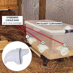 Alimentador de gravidade automático para frango e pato Alimentador de aves à prova de chuva Porta DIY Reduzir o derramamento Food Farm Controller Tools - Image 3