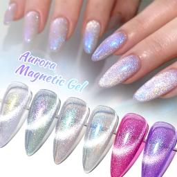 Aurora Cat Magnetic Esmalte Gel, Sparking Glitter, Laser Nail Art, Ímã Auroras, Semi Permanente, Gel UV, 7ml - Image 3