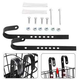 Cesta de bicicleta dobrável de metal ajustável ciclismo dianteiro traseiro fio armazenamento transportadora pendurado rack carga ganchos sacos acessórios - Image 1