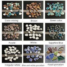 Telha cerâmica irregular do mosaico, fragmentos em forma, pedra livre, peças de porcelana, material artesanal, colagem pequena, DIY, 100g - Image 4