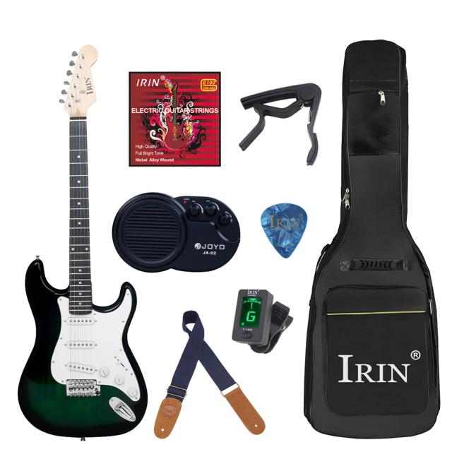 Guitarra Elétrica IRIN-ST com Case, Amplificador e Acessórios - 39" e Painel em Basswood com 22 Frets