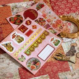 20 pçs do vintage fundo adesivos flores bronzeamento adesivos decorativos retro pose diy criativo conjunto de material colagem - Image 4