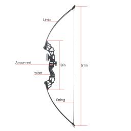 Longbow reto tradicional para tiro com arco direito, besta de tiro, caça, arco para baixo, 20, 30, 40, 50lbs, 1 conjunto - Image 2