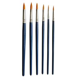 Kit 6 pincéis artísticos ponta arredondada aquarela varios tamanhos prático - Image 2