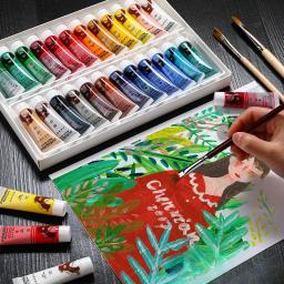 Conjunto de tinta acrílica para pintura de parede, pigmento artístico impermeável, prova solar, não desbotando, grafite desenhado à mão, têxtil diy, 12 cores, 18 cores, 24 cores, 36 cores - Image 3