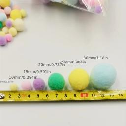 Pequenas bolas fofas para artesanato DIY, pompons coloridos, cores misturadas, decoração de casa, 1 pacote, 10g - Image 4