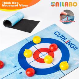 Jogo de curling de mesa portátil Unilabo com 8 pedras – competição familiar, diversão e jogos entre pais e filhos para idades de 3 anos ou mais e adultos - Image 4