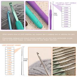 BUDDUR-Kit De Tricô De Crochê Com Agulhas E Fio De Algodão, DIY Artesanato Artesanal, Conjunto De Ferramentas De Trabalho Profissional - Image 2