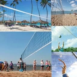 Rede De Treinamento Profissional Portátil De Vôlei De Praia Quatro Lados Enrolamento Fio De Aço - Image 1