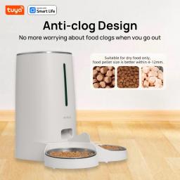 Alimentadores automáticos do gato com Wi-Fi, 2 gatos, 4L, distribuidor do alimento com controle do App, bacias de aço inoxidável dobro, baixos alarmes do alimento - Image 4