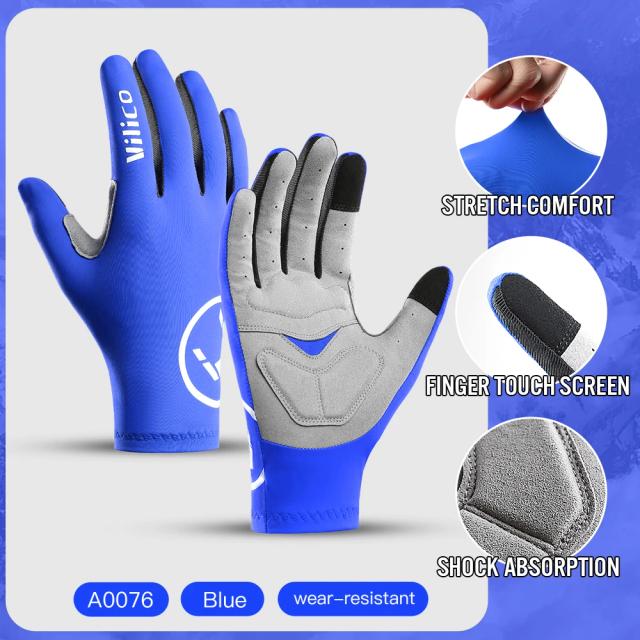 Vilico Luvas de Ciclismo Sensível Tela de Toque Absorção de Choque Anti Slip Resistente ao Desgaste Equitação