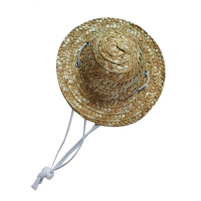 Chapéu de caçamba para cães Chapéu de palha para animais de estimação protetor solar gatos chapéu de sol chapéus de sol - Image 1