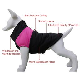 Jaqueta impermeável com zíper para cães, casaco acolchoado, colete de estimação, cães pequenos, médios e grandes, pug, chihuahua, buldogue francês, roupas quentes, inverno - Image 5