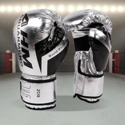 Luvas de treinamento de boxe de couro PU para adultos e crianças, esponja, muay thai, sanda, respirável, perfuração, treinamento, suprimentos esportivos - Image 3