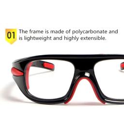 Óculos de proteção ocular de segurança, basquete e futebol óculos, Optical Frame, espelho removível, pernas miopia, G99D - Image 2