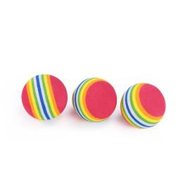 Bola de cor arco-íris para gato e cachorro, bola de brinquedo para gatinho, sólida e elástica, para pequenos gatos e cães, água flutuante - Image 3