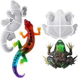 Formas De Lagarto Sapo Moldes De Silicone, DIY Tridimensional Gecko Decoração De Parede, Molde De Resina Epóxi De Cristal - Image 1