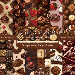 Panalisa-Pacote De Papel Scrapbook Chocolate Bonito, Scrapbooking, Modelado, Artesanato DIY, Fundo, 24 Folhas, 6 "x 6" - Image 1