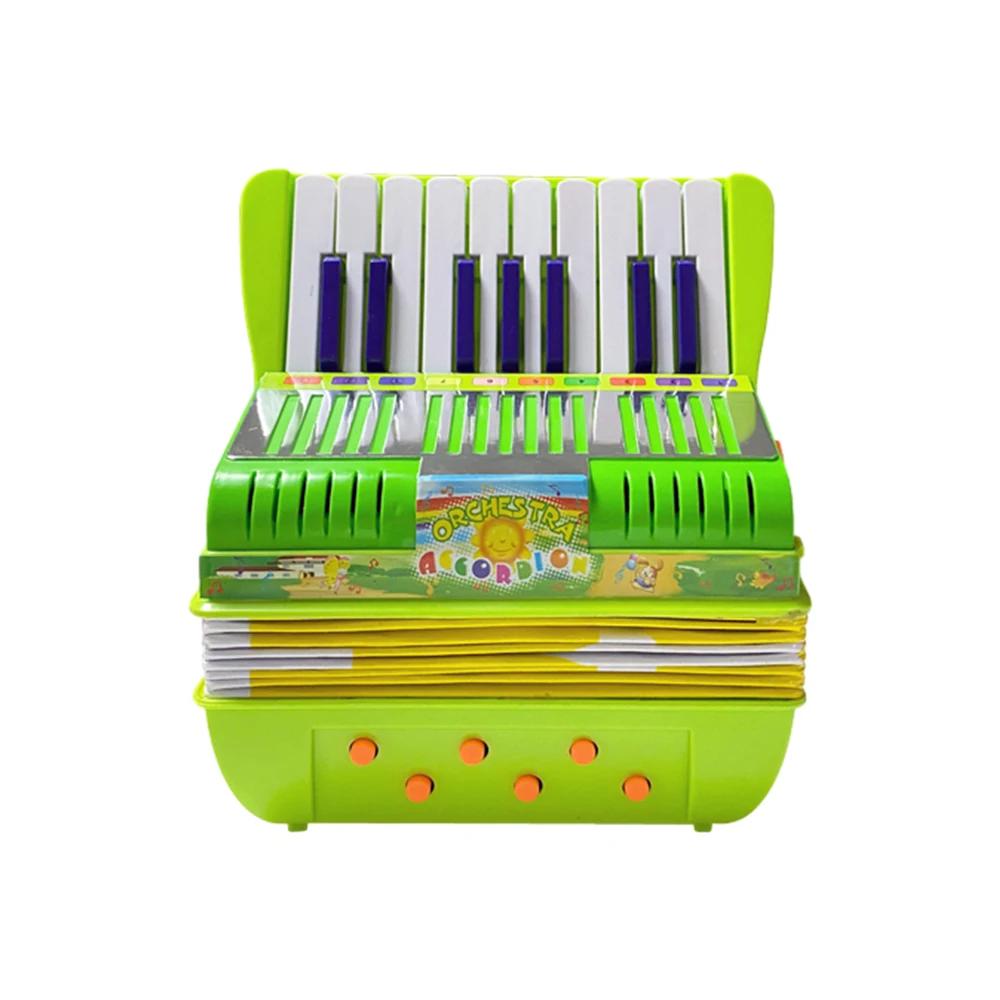 Mini acordeão de 17 teclas e 6 graves, material ABS e fivela, instrumento musical para iniciantes, botão leve, presente de Natal - Image 1