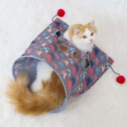 Túnel do gato com papel de ruído brinquedo do gato túnel de rolamento combinação transparente dobrável gato buraco gatinho ninho tenda suprimentos para animais estimação - Image 1