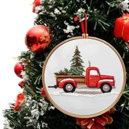 Kits para bordado de Natal, ponto cruz com aro, fios de pano, kit DIY para principiantes, adultos, crianças, 20cm, 15cm - Image 5