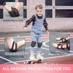 Joelheiras e cotoveleiras para adultos, protetores de pulso, conjunto de equipamentos de proteção, proteção de segurança, skate, ciclismo, equitação, 6 peças - Image 6