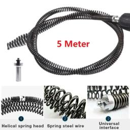 Para desobstruir cozinha banheiro drenos de chão ferramenta de limpeza 1pc ferramenta de tubulação de dragagem e conector de broca elétrica 5m mola de drenagem - Image 2