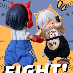 Ob11 roupas canguru babador manga curta luvas de boxe terno para molly, ymy, obitsu11, gsc, 1/12bjd sapatos boneca acessórios - Image 3