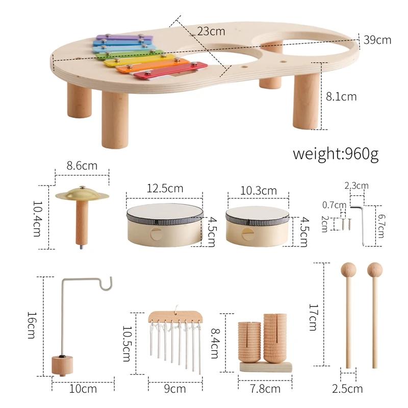 Tambor de mão Montessori para crianças, instrumento musical interativo, brinquedo sensorial educacional infantil, brinquedos do bebê, 3 anos - Image 1
