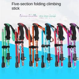 Telescópica Folding Trekking Poles, 5 Seção, Ultraleve, Portátil, Dobrável, Andando, Caminhadas, Ao ar livre, Camping - Image 4